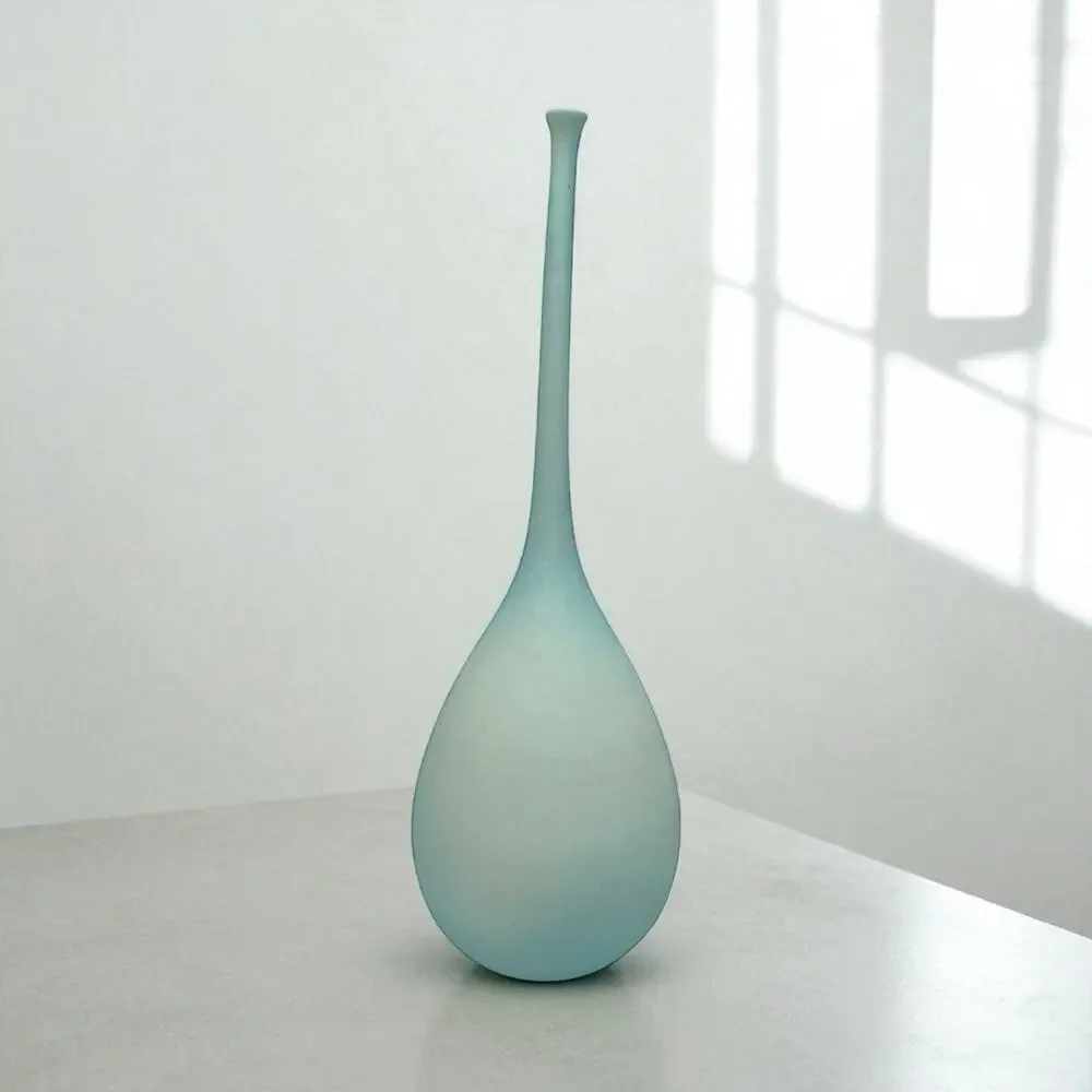 Sophie Cook Turquoise Pod Vase Minimalist Organic MCModern‎ Early Studio Pottery